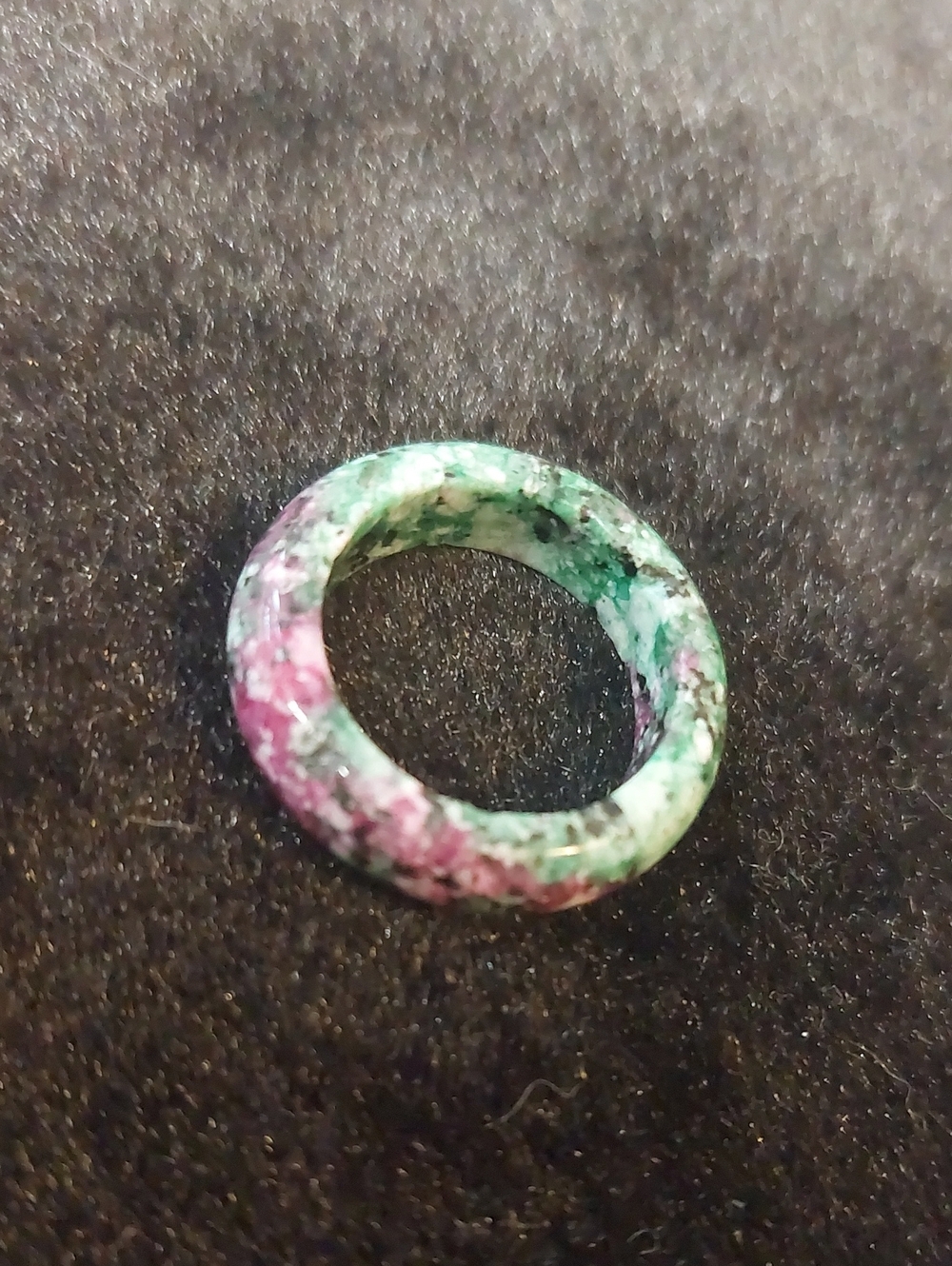 💚3/$25 Natural Ruby in Zoisite Solid Gemstone Band Ring - Size 6.5